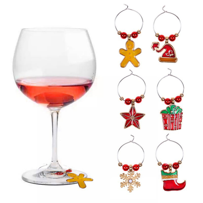 6pcs Guppy Shape Cup Wine Glass Charms Drink Silicone Label Tag Markers Party