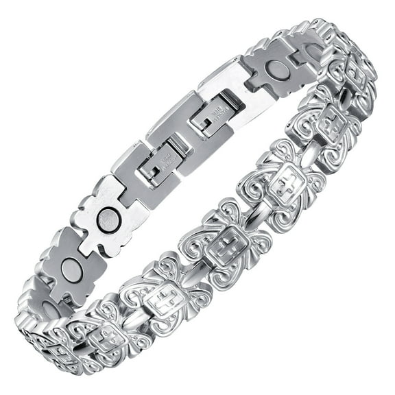 Wollet Stainless Steel Magnetic Bracelets for Men,Christian Cross Jewelry