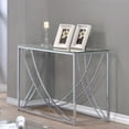 thumbnail image 2 of Lille Glass Top Entryway Console Table Accents Chrome, 2 of 5