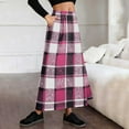 thumbnail image 2 of THDHVS Women's Skirts,Long Plaid Wool Skirt for Womens Winter Fall Warm High Elastic Waist A line Flared Pleated Wool Tartan Skirts,Skirts for Women Trendy, 2 of 8