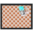 thumbnail image 2 of PinPix 18x14 Custom Cork Bulletin Board Argyle Burnt Orange Poster Board Has a Fabric Style Canvas Finish, Framed in Argyle Burnt Orange, by ArtToFrames (PinPix-634), 2 of 6