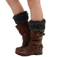 thumbnail image 4 of Christmas Fall Stocking Stuffers for Women Black Boot Socks Pairs Warmers Womens Winter Cuffs Topper Leg 2 Plush Knit, 4 of 5