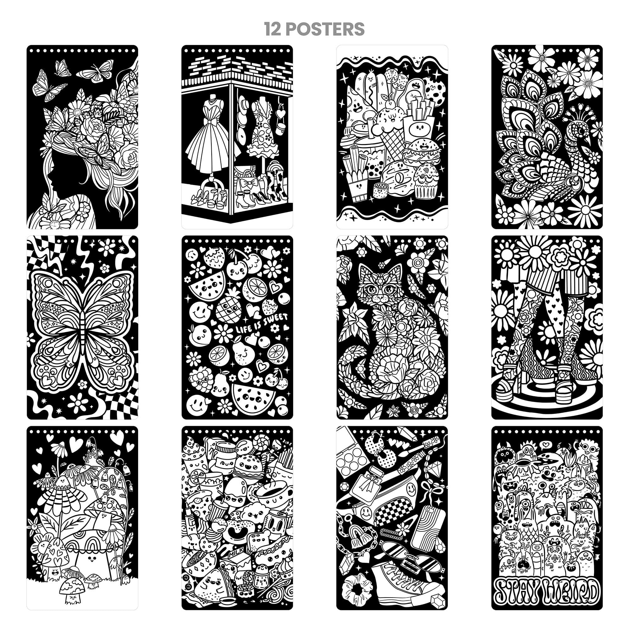 Fashion Angels Color Pop Compact Poster Set with 18 Perforated Posters