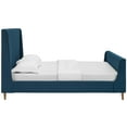 thumbnail image 4 of Modway Aubree Queen Upholstered Polyester Fabric Sleigh Platform Bed in Azure, 4 of 5