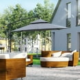 thumbnail image 2 of Outsunny 10FT Solar Powered Patio Umbrella with Crank and Base, Grey, 2 of 10