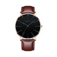 thumbnail image 2 of Resicozy Classic Gentleman Quartz Watch Leather Band Watch Dial Office Daily Male Wristwatch L One Size, 2 of 4