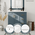 thumbnail image 6 of 30" Solid Wood Frame Bathroom Vanity with Storage, Modern Minimalist Bathroom Vanity with Ceramic Sink, Freestanding Storage Cabinet with Soft Close Doors for Bathroom, Blue, 6 of 9