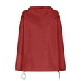 thumbnail image 5 of UYISJ Rain Jacket for Women Lightweight Waterproof Windbreaker Jacket Hooded Packable Rain Coats with Pockets Red M, 5 of 9