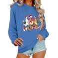 thumbnail image 3 of Oksale Christmas Chickens Sweatshirt for Women Xmas Holiday Sweatshirts Loose Long Sleeve Pullover for Family Blue M, 3 of 7