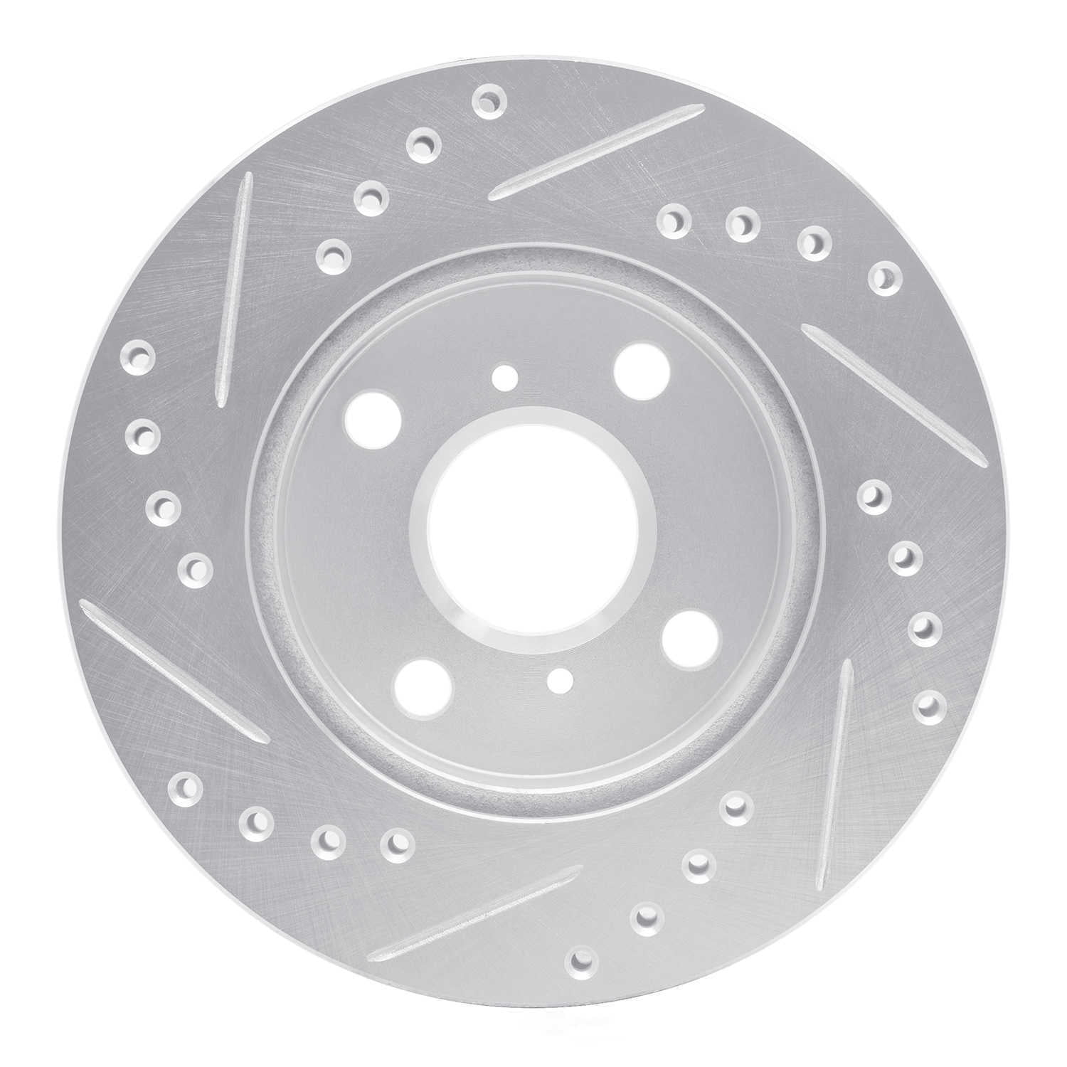 Dynamic Friction Company 631-76070R DFC Brake Rotor - Drilled And Slotted - Silver