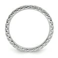 thumbnail image 2 of Sterling Silver Stackable Expressions Rhodium Criss-cross Ring - Size 8, 2 of 3