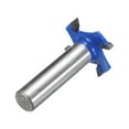thumbnail image 3 of Uxcell T Slot Cutter Rabbet Router Bit 1/2" Shank 1-3/8" x 5/32" 4 Wing Carbide Slotting Cutter, 3 of 6
