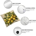 thumbnail image 6 of Pillow Covers Nature Watercolor Summer Fruit Lemons with Green Leaves Throw Pillow Cover Decorative Pillowcase Square CushionLinen Home (Lemon and Green Leaves), 6 of 7