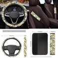thumbnail image 5 of Yuyamidu Lemon Car Seat Covers Full Set Yellow Car Floor Mats Steering Wheel Cover Safe Belt Pads Handbrake Cover Coasters, Set of 15, 5 of 6