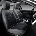 thumbnail image 3 of FLORICH Full Set Car Seat Covers, Waterproof Faux Leather Seat Protectors, Comfortable Auto Interior Cushions Fit for Most Cars SUV Trucks, Black & Gray, 3 of 12