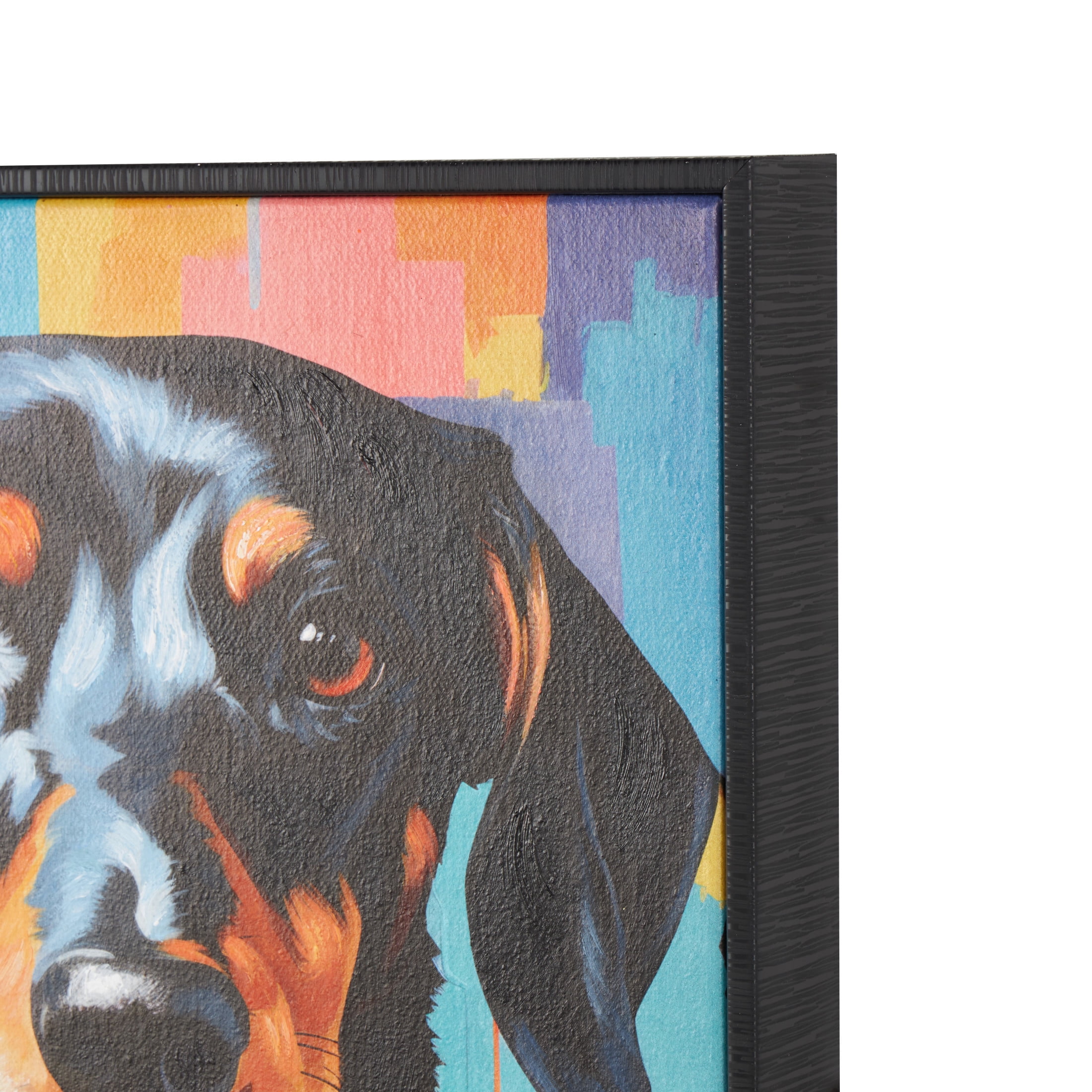13" x 17" Chic Dog Framed Wall Art with Glasses and Bow Tie, by DecMode (2 Count)