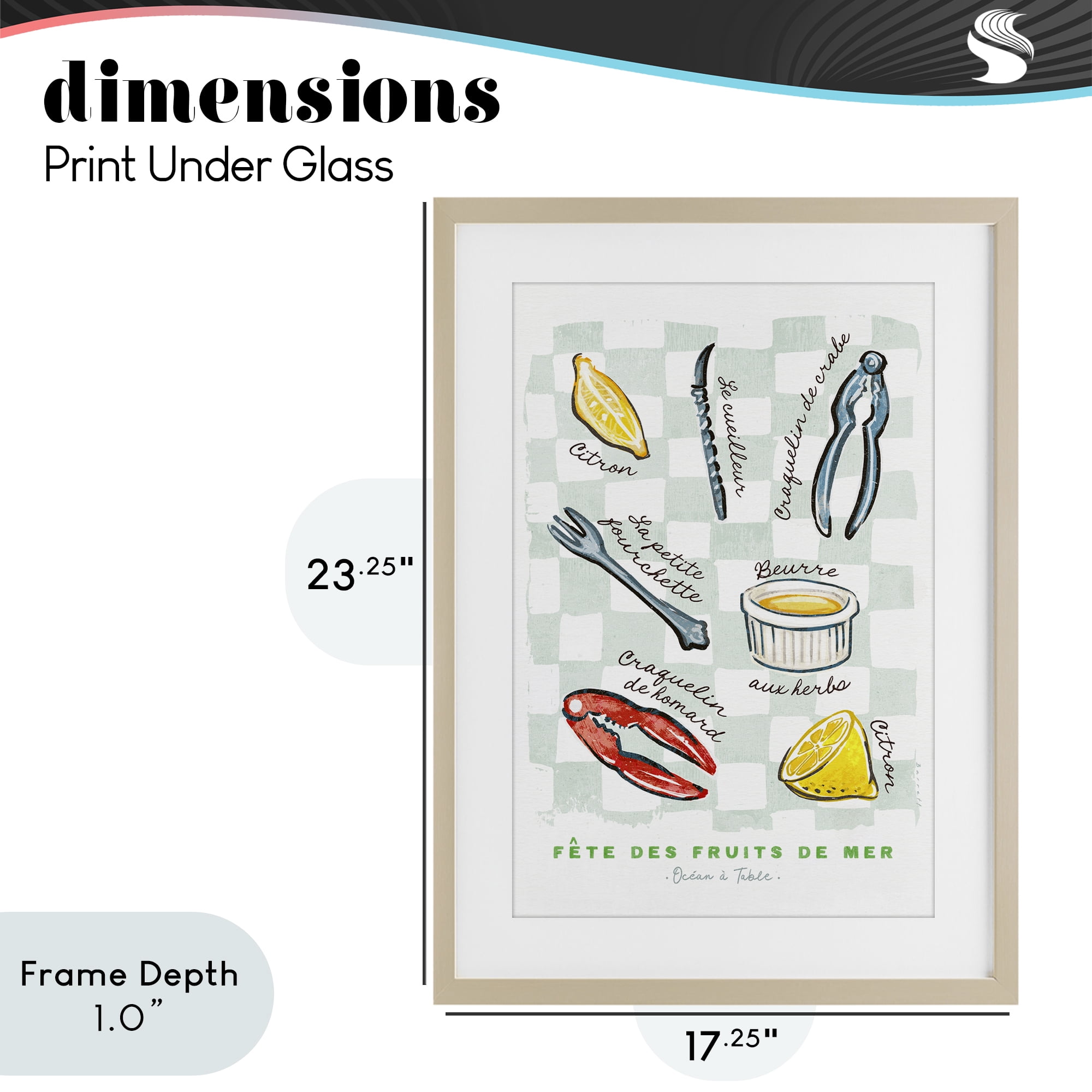 Stupell Industries Modern French Bistro Birch Framed Print Under Glass, design by Chad Barrett