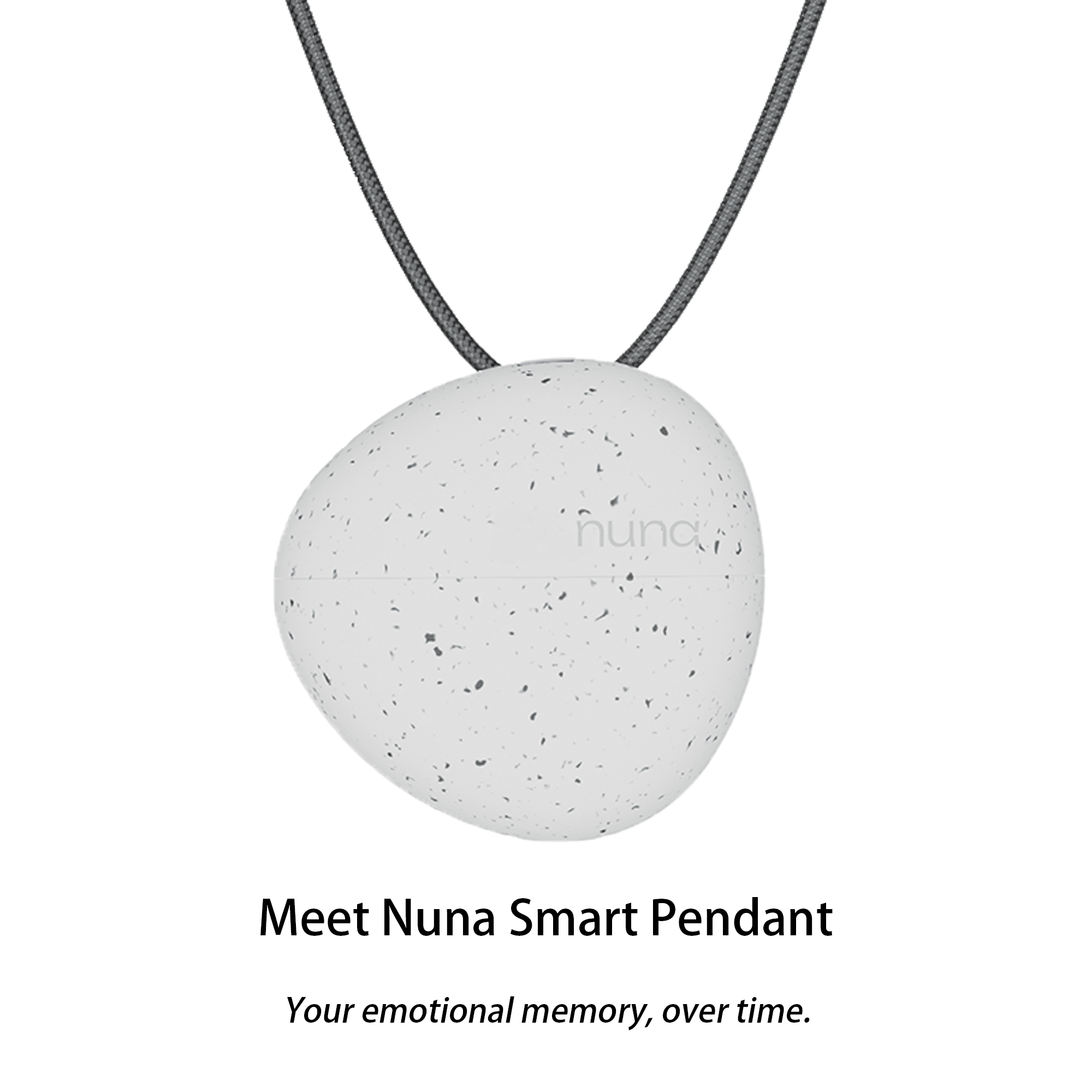 Nuna - Emotion Tracking Smart Pendant, emotional wellness wearable, blending neuroscience, AI, and mindful design - PEBBLE WHITE