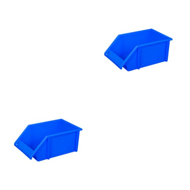 Transemion 10pcs Easy To Locate And Space-Efficient PE Storage Box - Stackable And Stable Odorless Heavy Load-bearing Durable Blue X3:350*210*150mm 2Set