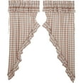 thumbnail image 3 of VHC Brands Annie Buffalo Portabella Check Farmhouse Ruffled Prairie Short Panel Curtain Set 63x36x18, 3 of 6