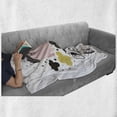 thumbnail image 6 of Dream Soft Flannel Fleece Blanket, Unicorn in the Sky with Stars and Clouds and Hand Drawn Dream Big Words, Cozy Plush for Indoor and Outdoor Use, 70" x 90", Pink Black Earth Yellow, by Ambesonne, 6 of 6