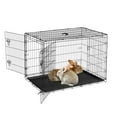 thumbnail image 1 of GarveeLife 48 Inch Rabbit Cage, Portable Rabbit Carriers with Slide Out Tray, Top & Front Door, Folding Small Critter Carriers Cage for Bunny, Ferret, Chinchilla,  Cat, Rat, 1 of 7