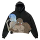 thumbnail image 3 of Sudadera con capucha y cremallera de gran tamaño con estampado de letras de grunge rosa Y2k, sudaderas con capucha para mujer, tops góticos harajuku, nueva ropa de calle, 3 of 5