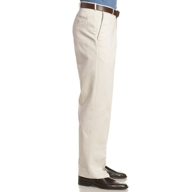 NEW Beige Mens Size 42x32 Flat Front Classic-Fit Khaki Pants NEW Beige Mens Size 42x32 Flat Front Classic-Fit Khaki Pants