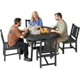thumbnail image 6 of Jocisland 5 Piece HDPE Outdoor Dining Tables and Chairs, All-Weather Patio Outdoor Furniture, Black, 6 of 9