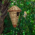 thumbnail image 4 of Jaula para pájaros de fondo redondo tejida con césped, para exteriores, para colgar en el árbol, simulación de jardín, decoración de jardín, jaula tejida con cuerda de césped., 4 of 5