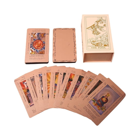 Rose Gold Tarot Cards for Beginners with Guidebook, Fortune Telling Game Cards with Meanings, Full Set
