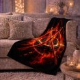 thumbnail image 6 of Crossed drumsticks snare fire black red Flannel Blanket for bedroom music room studio living room percussion Home Decor fiery soundwave rhythm art Gift for drummers, 6 of 9