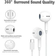 USB C Headphones Wired for iPhone 16/15, 2 Pack Type C Wired Headphones Earbuds Earphones in-Ear HiFi Stereo Sound with Mic Volume Control for iPhone 16/15 iPad Pro/Samsung Galaxy Ultra/USB-C Tablets