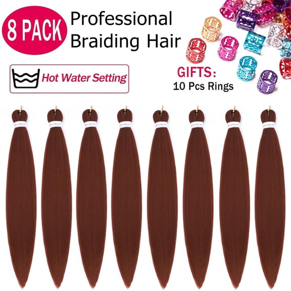 WEIF-Pre Stretched Braiding Hair Long Braid 30 Inch 8 Packs Professional Braiding Hair Extensions Synthetic Crochet Twist Braids (30 Inch, 350#)