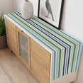 thumbnail image 4 of Blue Yellow Striped Table Runner - 70 Inch Long, Kitchen Dining Table Runner Dresser Scarves, Colorful Ombre Abstract Stripes Farmhouse Decor for Coffee Tables Wedding Party Banquet, 4 of 8
