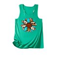thumbnail image 3 of Playeras,Blusas y Tops,Ropa para Mujer Tallas grandes Camiseta sin mangas de verano para mujer, camiseta sin mangas con gráfico de flores , camiseta informal para vacaciones (Green, XXL), 3 of 4