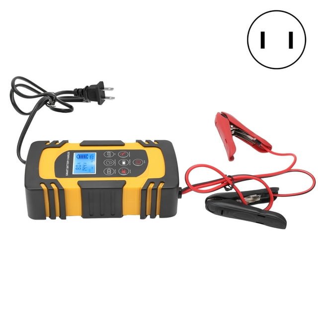 AC110V-220V Professional Smart Battery Charger Car Battery Charger Accessory (Yellow)US Plug