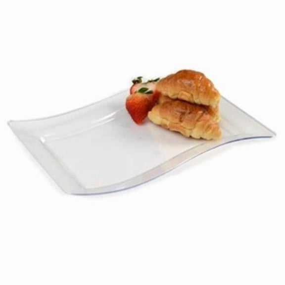 Fineline Settings 1406-CL Clear Rectangle Salad Plate