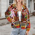 thumbnail image 3 of Jackets for Women Winter Coat Jackets Flannel Stand Collar Jacket(Carnival Circus Amusement Family Theme Park,Size:S-4XL), 3 of 7