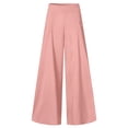 thumbnail image 2 of Palazzo Pants for Women Slacks Wide Leg High Waisted Business Casual Work Trousers with Pockets Pink M, 2 of 8