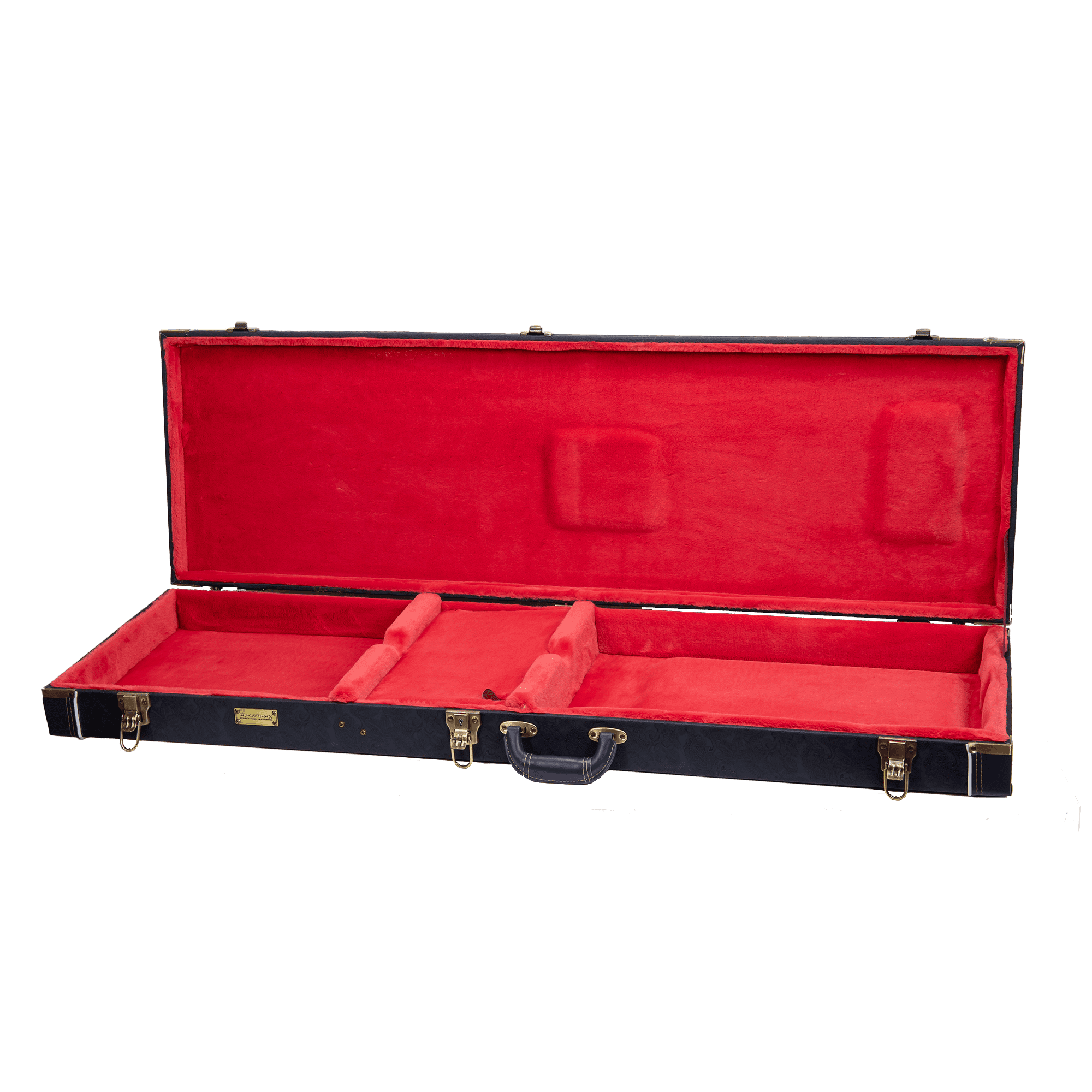 Crossrock Relief Series - Premium Wooden Case for Electric Bass Guitars, featuring a Highly Textured Surface and Mink Imitation Fleece Interior - Ocean Blue