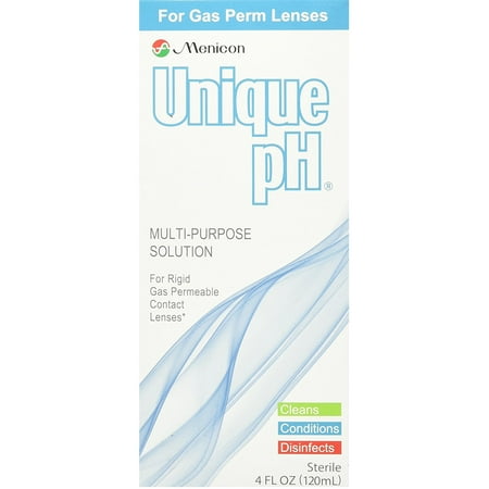 Menicon America Unique pH Multi-Purpose Solution + RGP Lens Case, One 4 fl oz (120 mL) Bottle