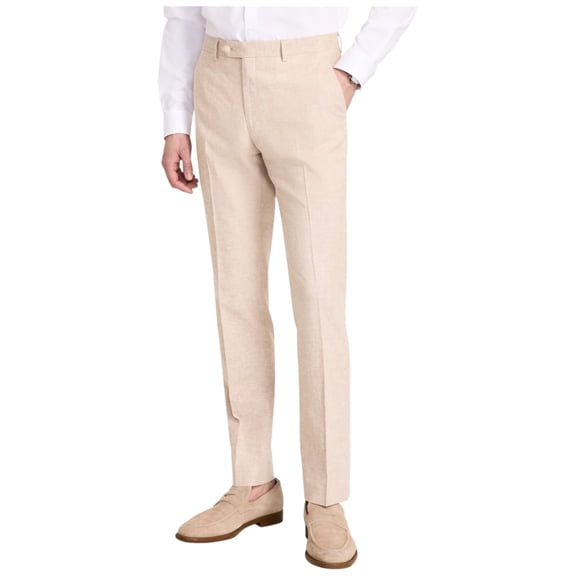 Tommy Hilfiger Mens Modern fit Dress Pants 33 / 32 Beige Solid Stretch