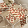 thumbnail image 2 of Ambesonne Vegan Table Runner & Placemats, Tomatoes with Green Leaves, Placemat 4 pcs + Runner 16"x72", Pale Yellow Vermilion, 2 of 2