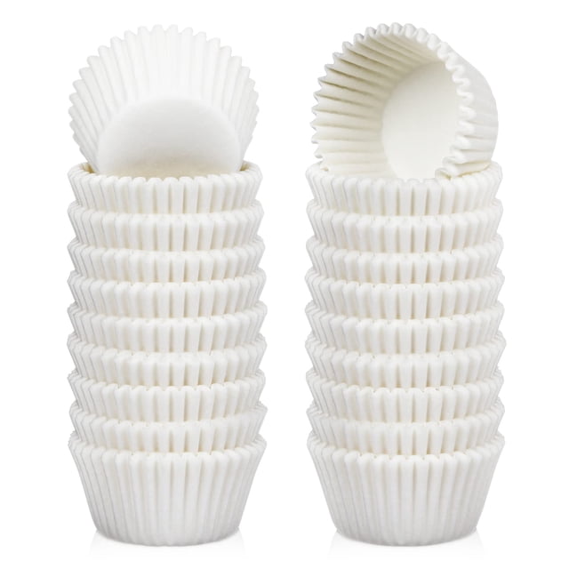 Cupcake Liners Caperci, 500 unidades, papel blanco, resistente a la grasa