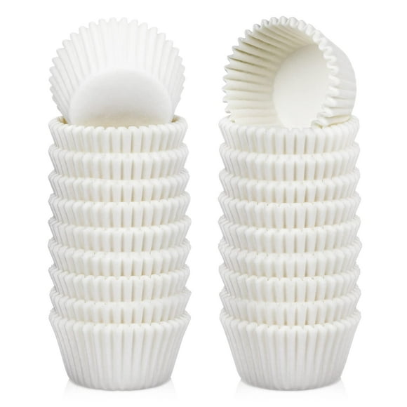 Cupcake Liners Caperci, 500 unidades, papel blanco, resistente a la grasa