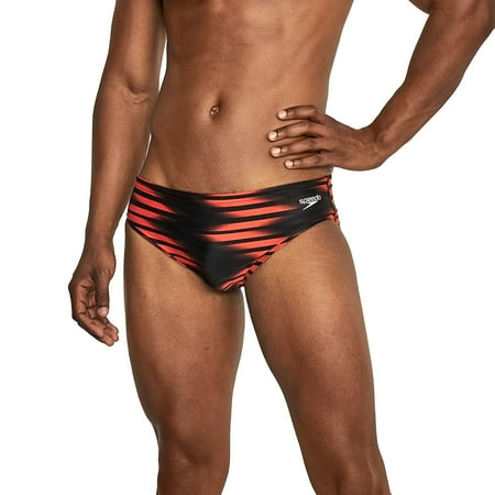 Speedo Men's Swimsuit Brief - ProLT Printed, Team Colors, Lane Green, 26 Inch, Drawcord Waist