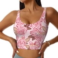 thumbnail image 2 of Uemuo Rose Flowers Pattern Women's Sports Bra - High Impact Support, Breathable, and Comfortable Athletic Bra for Running, Yoga, and Workouts, 2 of 9