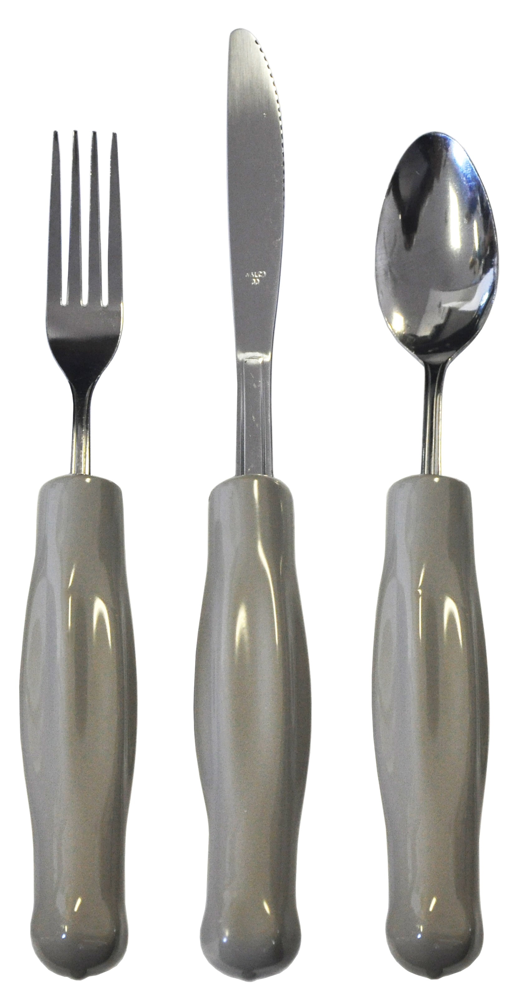 Kinsman Adult Weighted Utensil Set / 3 Teaspoon, Fork & Knife Gray 8