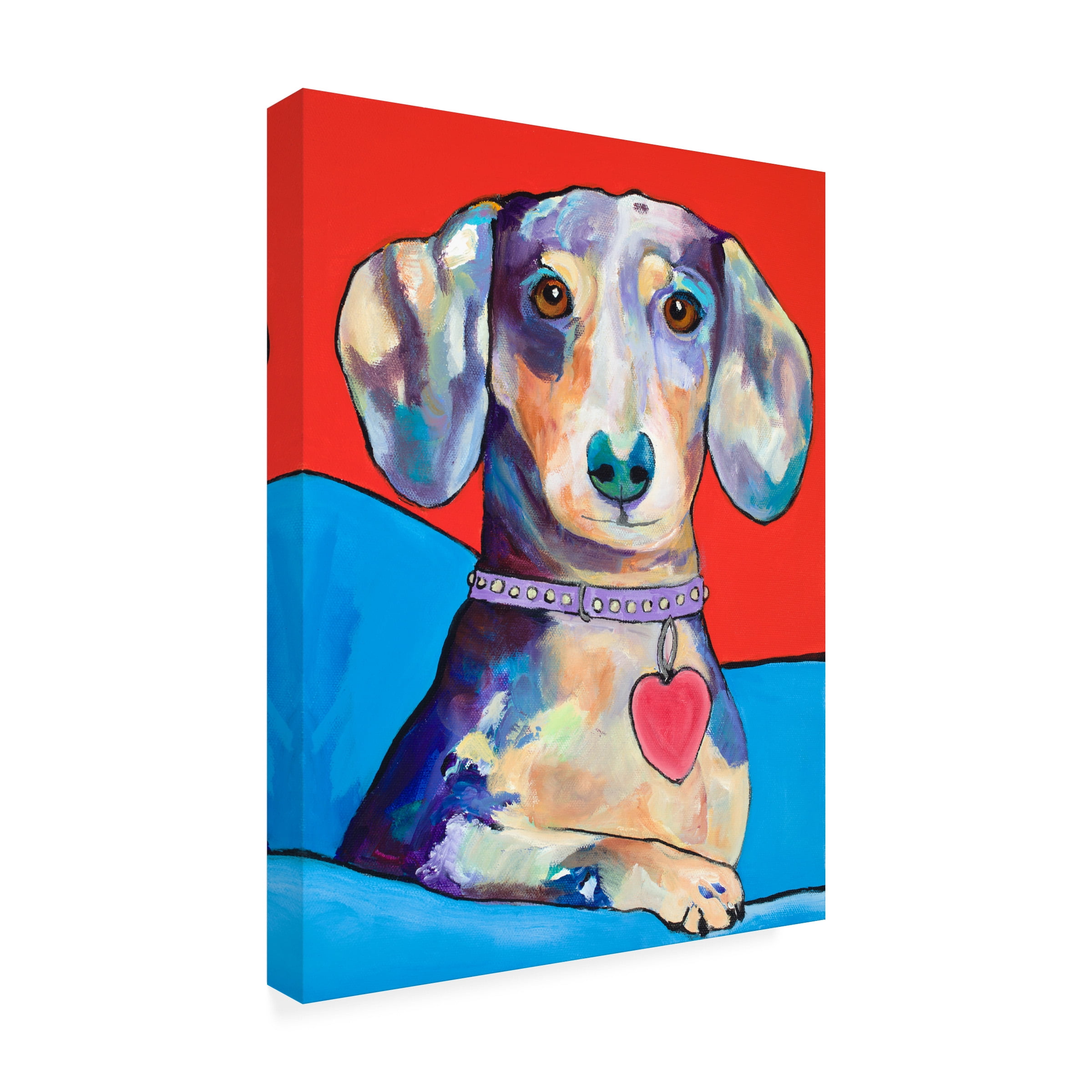 Trademark Fine Art Pat Saunders-White Beverly Dachshund Canvas Wall Art - 35x47